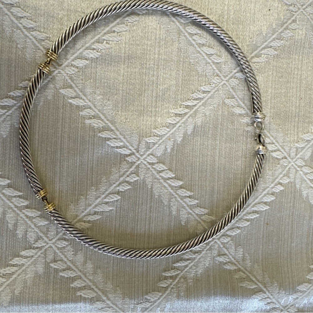 David Yurman 14k gold and SS 16.5 inch necklace -5mm